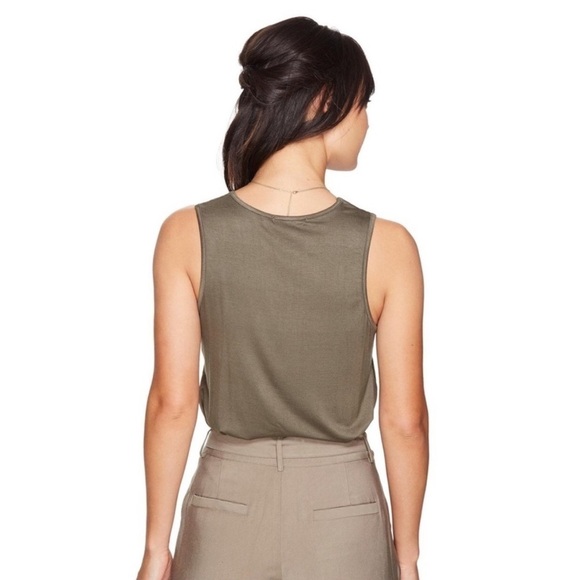 BISHOP + YOUNG Paulina Faux Suede Olive Tank Top - Picture 3 of 8